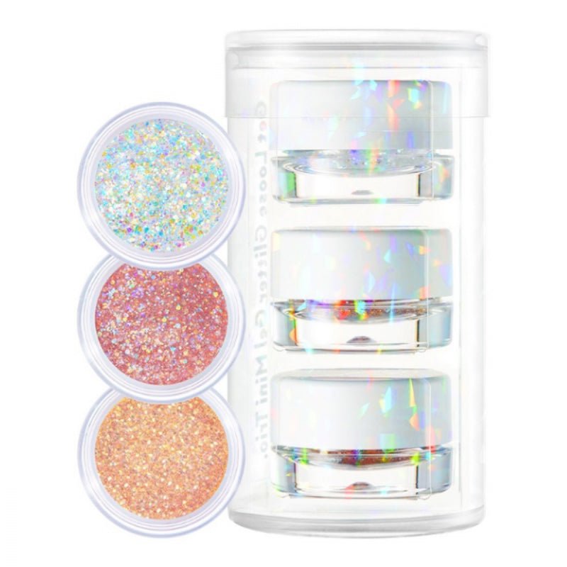 اشتري مجموعة Unleashia Get Loose Glitter Gel Mini Trio Set [3 قطع] من Lila Beauty - مستحضرات التجميل الكورية واليابانية للعناية بالبشرة والمكياج